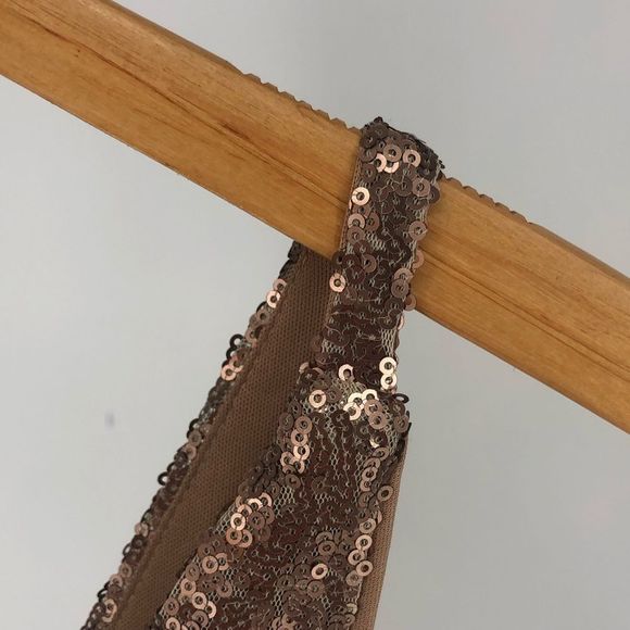 Lulus Champagne Showers Matte Bronze Sequin Bodycon Dress size Small NWT - Picture 5 of 13